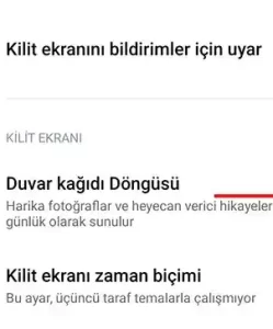 Xiaomi Duvar Kağıdı Döngüsü Kapatma 